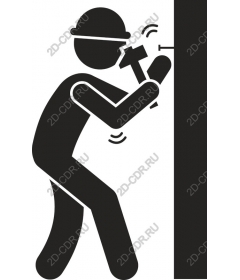  Construction worker hammering with a hammer