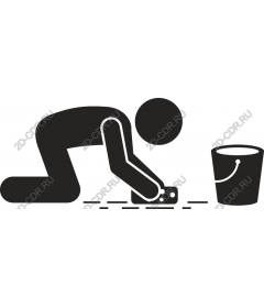 Icon stay the Figure on his knees with a bucket
