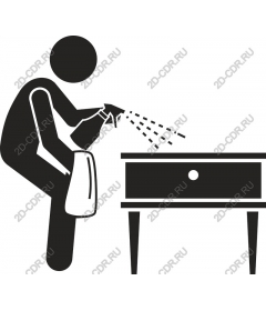  Man cleaning furniture