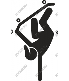 Dynamic handstand skateboarder