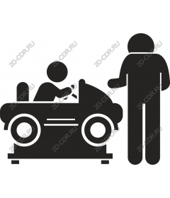 A playful child in a toy car