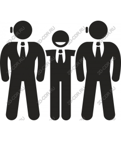  Three business figures, Cooperation and teamwork