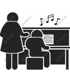  Music lesson for teacher and student