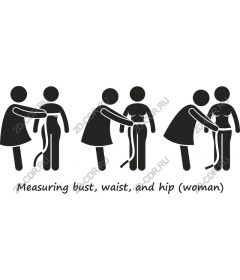The measurement of the chest, waist and hips