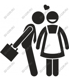  Adorable couple - Clipart balance of love and work