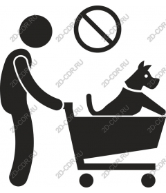 The dogs are not allowed - a Basket with a dog