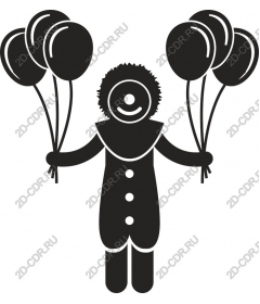 Happy clown holding balloons