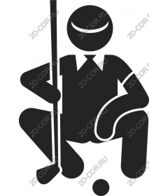  Crouched golfer