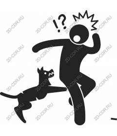 Scared man and dog