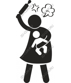  Bizarre parent with a rolling pin