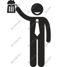 Cheerful businesswoman holding a mug of beer