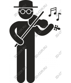  A musician playing the violin