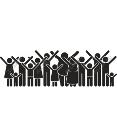 Joyful celebration of the crowd