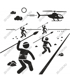 Tribal warriors and a helicopter