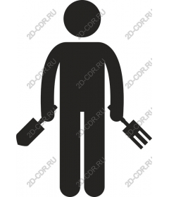 Icon of gardening shovel and fork