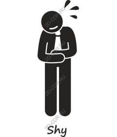 Shy person - Minimalist clipart