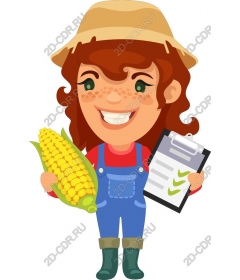 Cheerful woman farmer