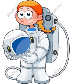 Merry girl astronaut