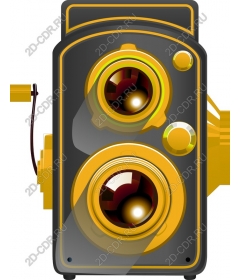 Vintage camera with two lenses