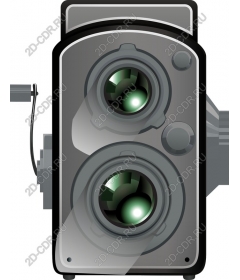 Vintage camera with two lenses