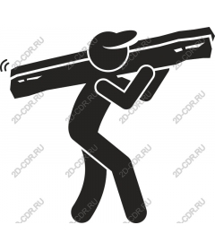  Hardworking man carrying a log