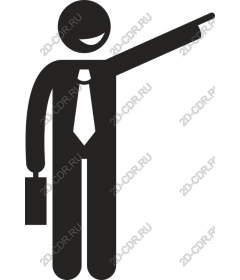 Dynamic businessman pointing finger