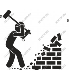  Construction worker hammering with a hammer