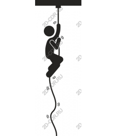  Figure climbing up a rope