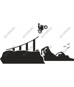 Spectacular jump on a motorcycle