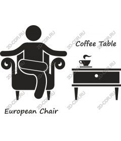 European chairs and a coffee table