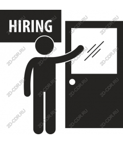 Sign about employment with the door knock
