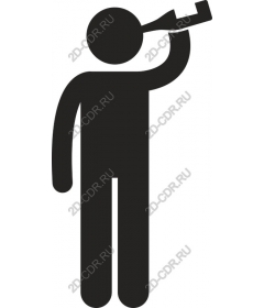 Playful human figure with a bottle