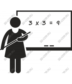  The teacher in front of blackboard