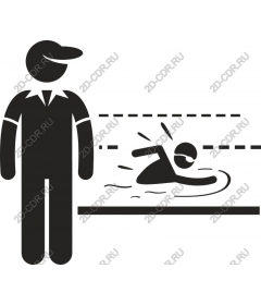  Swimming coach and swimmer