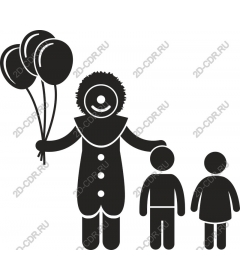Happy clown with balloons