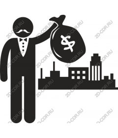 Businessman holding a bag of money
