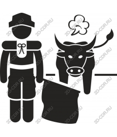  Farmer and cow