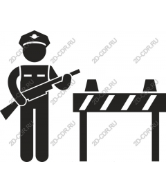  A police officer stands at the barricades
