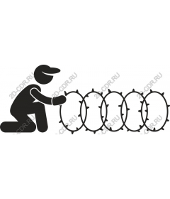  The installation of barbed wire