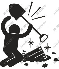  Hardworking worker digging