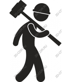  Construction worker with a sledgehammer