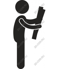  Stylized figure holding a document