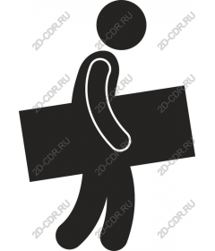  A man carrying a large object