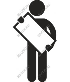  Human figure holding blank sign