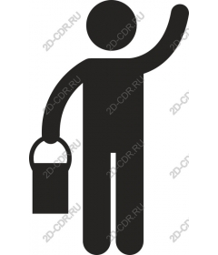  A man waving a bucket