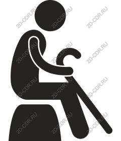  The seated figure with a cane