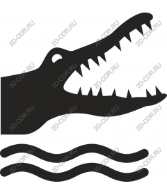 The head of a crocodile