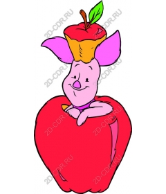  Adorable pig in a Apple