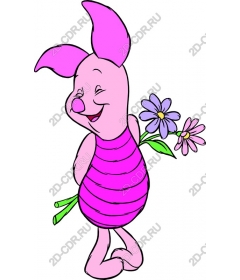  Charming pink character with flowers