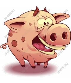 Funny cartoon pig
